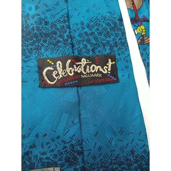 Celebrations Hallmark Men's Halloween Tie Dracula Haunted House - Picture 8 of 8